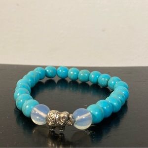 Elephant Bracelet with Turquoise Beads